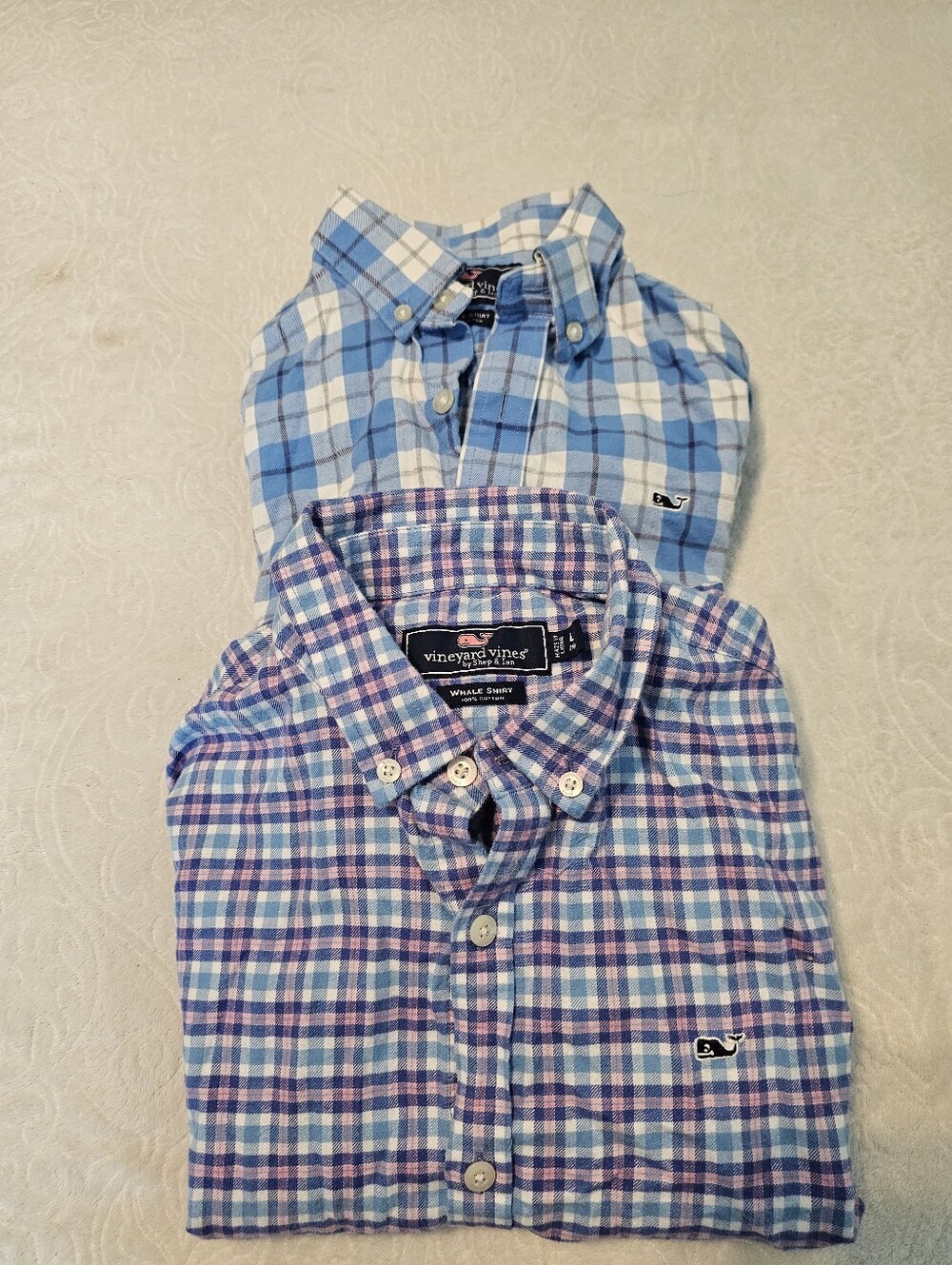 Lot of 2 Boys Vineyard Vines Whale Shirt Plaid Button Down Long Sleeve Large - Picture 7 of 15